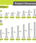 Product dimensions of Massive 1500 Piece M3 Hardware Kit With Hex Socket Cap Screws Nuts Washers And Allen Key Organizer Box