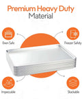 Full Size 18 By 26 Inch Aluminum Sheet Pan For Commercial Bakery, features heavy duty material, oven and freezer safe properties.