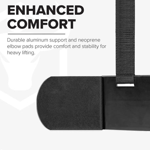 Black Heavy Duty Aluminum Arm Blaster For Bicep Curls And Arm Isolation showing padded cushion and strap