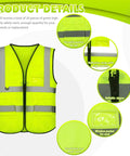 Heavy Duty Reflective Safety Vests Twenty Pack Zippered Mesh Top With Deep Pockets For The Daily Grind And Road Crews showing high visibility design.