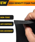 Person holding Self-Adhesive Foam Padding Sheets 0.75 Inch Thick Neoprene Vibration Dampening Pads showing thickness and features
