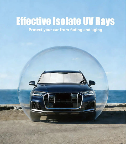 Custom Fit Windshield Sun Shade Straight Up Perfect For Chevy Silverado And GMC Sierra 1500 Trucks Kills Blistering Heat Keeps The Cabin Fresh All Summer 2019 To 2026 with UV protection in beach background.