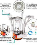 Lightweight Portable Camping Stove For Backpacking And Hiking With Piezo Ignition No Fuss Wind Resistant Design and Stable Support