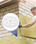 100 Pack Plastic Washers 1.77 Inch 45mm For Foam Board Insulation Fixing And Fastening shown in use on a building