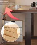 Electric Height Adjustable Standing Desk with anti-collision feature and 1.8cm thick wood board for workspace.