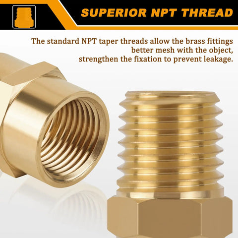 Brass Pipe Fittings Set Twelve Pieces Hex Nipple And Coupling NPT One Eighth Inch Male And Female Threads For Plumbing DIY Friendly Easy Install Durable Seal Quick Connect Hardware Kit, close-up of brass NPT male nipple and female coupling