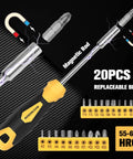 Magnetic Screwdriver Set 51 Pieces With Case And Extra Strong Magnets S2 Alloy Bits Includes Slotted Phillips Hex Torx Square Pozi Heads Non Slip Grip For Quick Fixes Home Improvement And DIY Projects