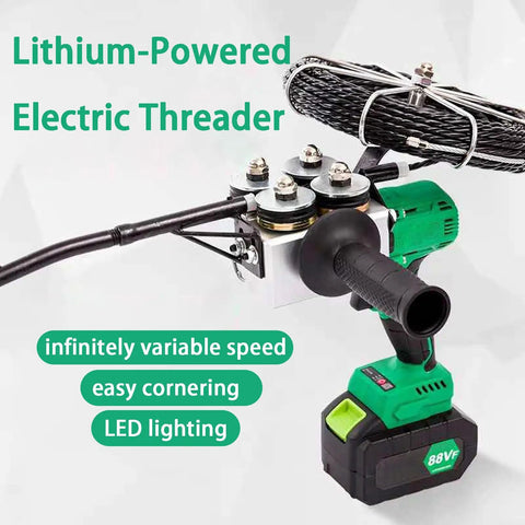 Huge 4 Wheel Drive Electric Wire Threader With Adjustable Speed And Battery, lithium-powered, variable speed, suitable for electric threading.