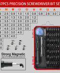 47 In 1 Precision Electronics Screwdriver Set with 42 Bits, Tweezers, Extension Rod, and Magnetic Holder in Case
