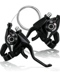 Black 3x7 Speed Shifter Brake Levers Combo For Mountain Hybrid And Road Bikes, 21-Speed Integrated Gear Shifter Set With Visual Gear Indicator And Stainless Steel Cables