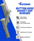 Straight Up Heavy Duty Button Head Socket Cap Screws 3/8-24 X 1-3/4 In 10 Pack 18-8 Stainless Steel Full Thread corrosion resistant bolts.