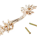 Gold Antique Dresser Handles Set Vintage French Provincial Style Cabinet Pulls For Nightstands Cabinets Dressers Drawers Cupboards Kitchen And Bathroom Furniture Decor With 2.99 Inch Hole Spacing shown with screws