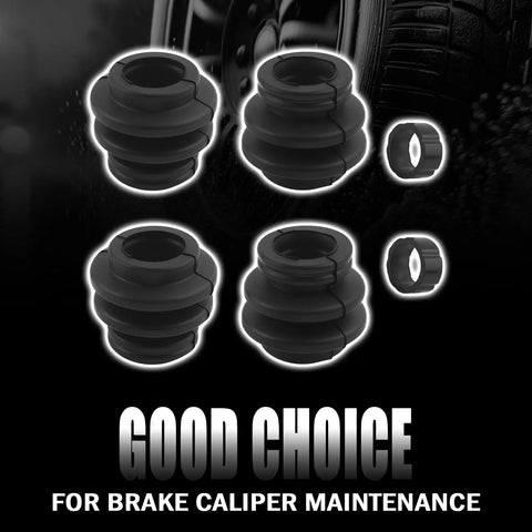 Four Piece Rubber Brake Caliper Pin Bushings Kit With O Ring Dustproof Slide Pins Compatible With Jeep Cadillac Mazda And Lexus Models Easy Install Beef Up Caliper Action And Brakes Stay Quiet product image