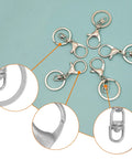 Top Shelf 30 Pc Lobster Clasp Keychain Set With Hella Strong Swivel Hooks Plus 100 Open Jump Rings showcasing strong swivel hooks and keyrings.