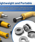 Hydraulic Cylinder Stroke Control Kit With Thumb Tabs shown with components for shaft sizes 1-1/8 to 1-1/2 inches.