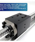 Real Smooth 450mm CNC Linear Guide Rail Actuator System close-up on ball screw mechanism and metal slider detail