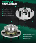 Front Wheel Hub Bearing Assembly For Dodge Ram 1500 2002-2008 5 Lug Front Replacement Built To Last With Heavy Duty Sealed Bearing And Precision Fitment For 2 Wheel ABS Or Non ABS Systems 515072, showing dimensions and components.
