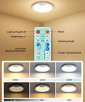 Rechargeable Motion Sensor Ceiling Light With Remote Dimmable LED Lighting For Closet Shower Hallway Stairs Porch Shed Waterproof