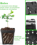 Square Nursery Pots 3.3 Inch Flexible Plastic Seedling Pots with drainage holes and plant labels for efficient growth