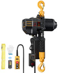 Front view of Shop Ready Electric Chain Hoist with 2200 lb capacity, 20 ft lift height, brushless copper motor, DT carburized chain.