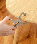 Heavy Duty Locking C Clamp Set Ten Pieces Six Inch Vise Grip Welding Clamps securing wooden table edge
