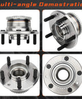 Multi-angle view of Rear Wheel Hub And Bearing Assembly For Ford Fusion 2006 To 2012 With Rear Wheel ABS So Your Ride Can Roll Smooth Again Also Fits Mercury Milan 2006 To 2011 Lincoln MKZ 2007 To 2012 Mazda 6 2003 To 2008 Lincoln Zephyr 2006 5 Lug Pair