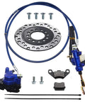 Rear And Front Hydraulic Brake Assembly Kit Bolt On With Caliper Master Cylinder Disc Rotor And Brake Pads For Go Kart Golf Cart ATV Blue