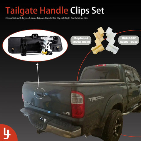Toyota Tundra tailgate with compatible handle clips for 274Pcs Door Lock Rod Clips Kit With 22 Size Assortment for Hood Latch Locking Push Clips, OEM Numbers Included, DIY Ready Fit For GM Ford Chrysler Toyota Mazda Buick Chevy Cadillac Trucks and SUVs.