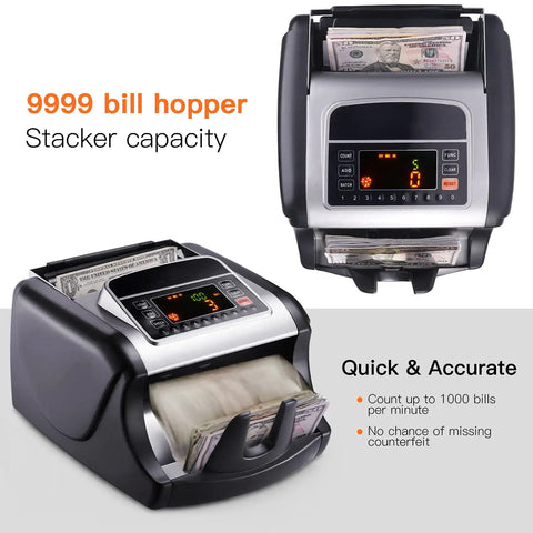 Fast Money Counter Machine With UV MG IR Counterfeit Detection, front LED display, handling cash, for banks and retail stores