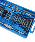 Top Grade 40 Piece Metric Tap And Die Set With Wrench Tool Kit For Hand Thread Repair Cutting Alloy Steel Screw Taps And Dies Blue Box, blue case
