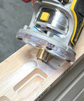 Router on wood using Three And A Half Inch Single Pocket Door Hinge Template For Interior Wood Doors Pro Grade Router Jig For Three Point Five Inch Hinges Five Eighths Inch Radius Mortise Corners Repositionable Carrier Big Horn