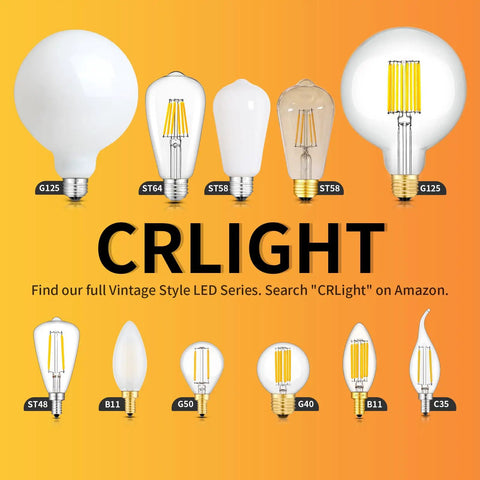 Dimmable 8W Edison LED Bulb 3000K Soft White With Classic Homey Glow 70W Equivalent 700 Lumens E26 Base Vintage ST64 display.
