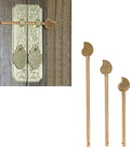 Leaf Shaped Cabinet Key Latch Three Pack Brass Locking Pin For Home Furniture on wooden doors, vintage style