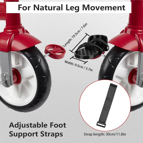 Image showing Adaptive Pedal Stabilizers for Bikes with Adjustable Foot Support Straps next to bike wheel and pedal.