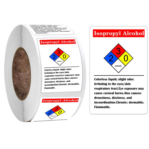 Heavy Duty 2x3 Inch Isopropyl Alcohol Nfpa Hazard Labels And Chemical Vinyl Warning Decals For Workplace Safety Storage Roll Of 250 Top Notch Adhesive Stickers That Work Like A Charm