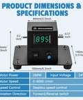 Product dimensions and specifications for Straight Up Heavy Duty 4 In 1 Mini Disc Sander Electric Tabletop Grinder.