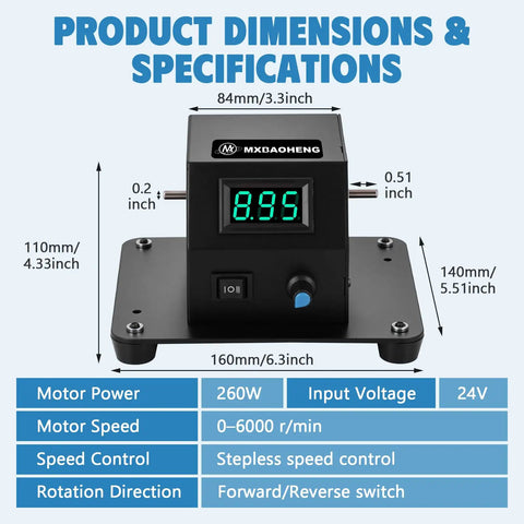 Product dimensions and specifications for Straight Up Heavy Duty 4 In 1 Mini Disc Sander Electric Tabletop Grinder.