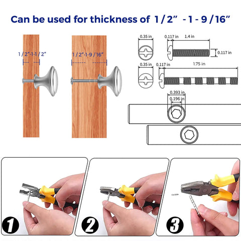 Installation guide for 40 Pack Brushed Nickel Cabinet Knobs One And One Quarter Inch Round Drawer Pulls Satin Stainless Steel