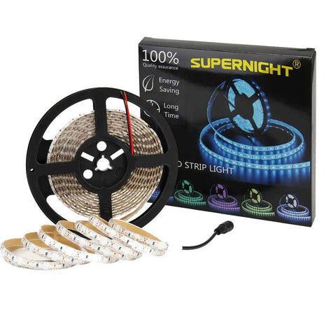 600 LEDs Green Rope Light Strip Waterproof 16.4 Ft Flexible Tape with box display for Bedroom Boat Car TV Backlighting and Party Decor