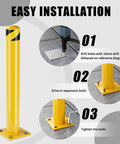 Easy installation steps for Rock Solid Heavy Duty Steel Safety Bollards. Features drill guide and expansion bolts for secure setup.