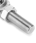 Two Pack Heim Joint Rod End Kit 1/2-20 RH Thread Male Rod End Bearing With Hardened Steel Zinc Plated Finish Universal Fit For Automotive Suspension Machinery CNC Equipment Linkage Systems Power Transmission And Heavy Duty Off Road Projects, close-up threaded end