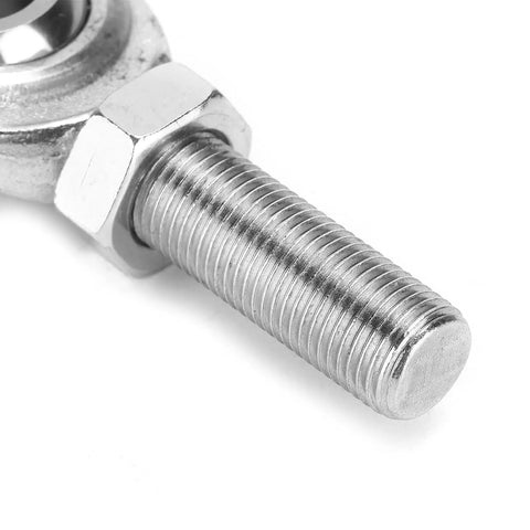 Two Pack Heim Joint Rod End Kit 1/2-20 RH Thread Male Rod End Bearing With Hardened Steel Zinc Plated Finish Universal Fit For Automotive Suspension Machinery CNC Equipment Linkage Systems Power Transmission And Heavy Duty Off Road Projects, close-up threaded end