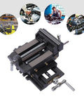 Heavy Duty 5 Inch XY Compound Drill Press Vise Featuring Smooth Glide Bidirectional Cross Slide And Lock Tight Clamping For Mill Tools And Drill Machines Shop Ready Workhorse, black cast iron design.