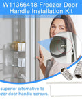 Heavy Duty Refrigerator Freezer Door Handle Screws With Mounting Wrench Zinc Alloy Replacement Hardware For Kitchen Appliance Repair No Drama Install Tough As Nails Bulk Pack. Installation kit showing screws and wrench.