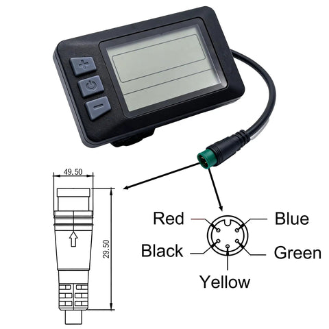 Electric Bicycle LCD Dashboard Panel For Scooters 24V 36V 48V 60V 5 Pin Connector with connector wiring diagram