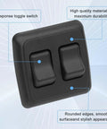 Heavy Duty 12V SPST On Off Toggle Switch With Bezel For RVs Campers Trailers Boats Power Your Lights Pumps Fans Vents And More UL CSA VDE Approved For Marine And Off Grid Use black dual-rocker bezel switch