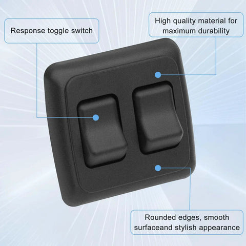 Heavy Duty 12V SPST On Off Toggle Switch With Bezel For RVs Campers Trailers Boats Power Your Lights Pumps Fans Vents And More UL CSA VDE Approved For Marine And Off Grid Use black dual-rocker bezel switch