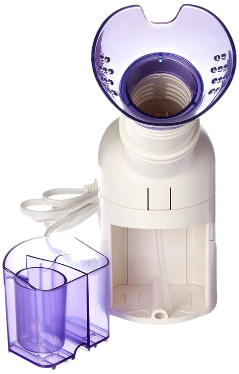 Steam Mist Inhaler For Home Use With Adjustable Vapor Allergy And Cold Relief Aromatherapy Ready Latex Free Easy Quick Six To Nine Minute Therapy Soothing Steady Vapor For Bronchitis Colds Flu Laryngitis Rhinitis Sinusitis And More, showing detached water chamber