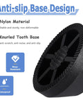Six Pack M8 Furniture Levelers with Swivel Nylon Anti Slip Base showing knurled tooth design, wear resistant, and waterproof features