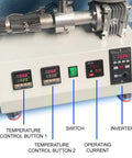 Control panel of single screw extruder with PID temperature control for reliable workshop setup. Transforms Plastic Pellets Into Premium Filament Fast Works Like A Champ.